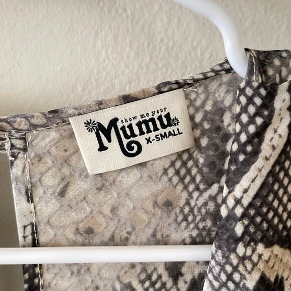 Show Me Your MuMu Rocky Snakeskin Wrap Romper Womens X-Small Cute Sexy Boho Chic - Picture 5 of 9